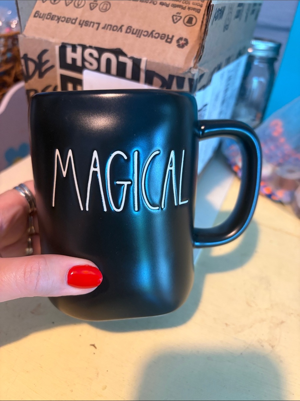 Rae Dunn Black 'MAGICAL' Ceramic Coffee Mug